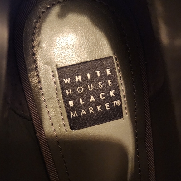 White House Black Market Open Toe Suede Gray Gem Buckle Booties size 6.5M - Picture 8 of 8